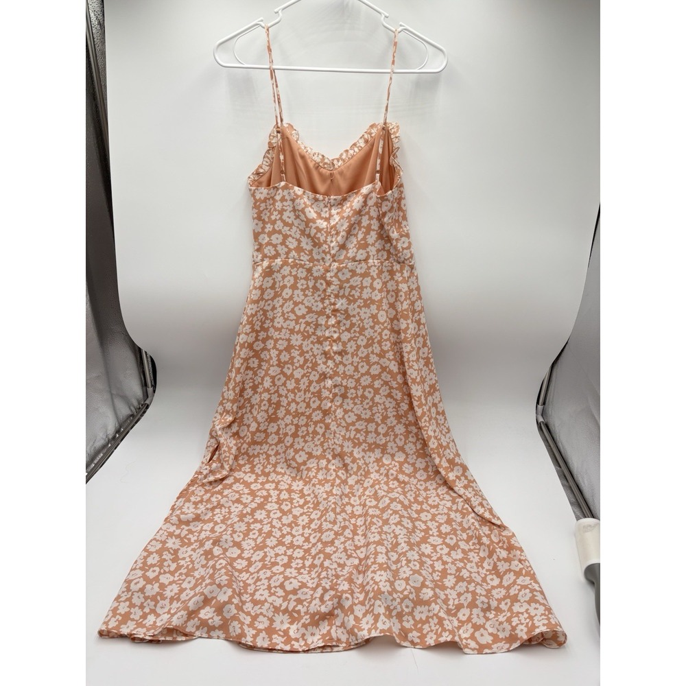 Lulus Crista Floral Maxi Dress S Rust Orange Button Front Cottagecore - Picture 7 of 10